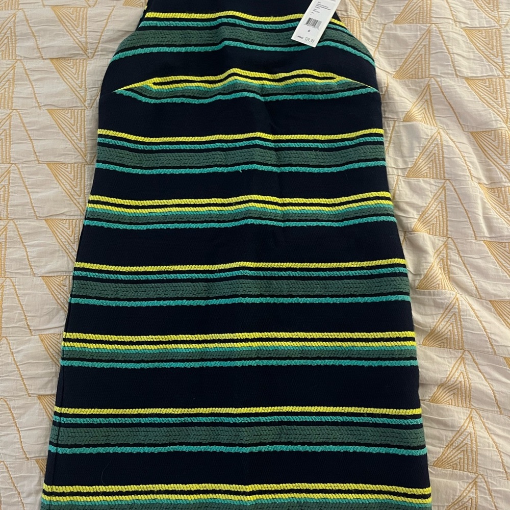 Vineyard Vines Navy and Green Striped Dress